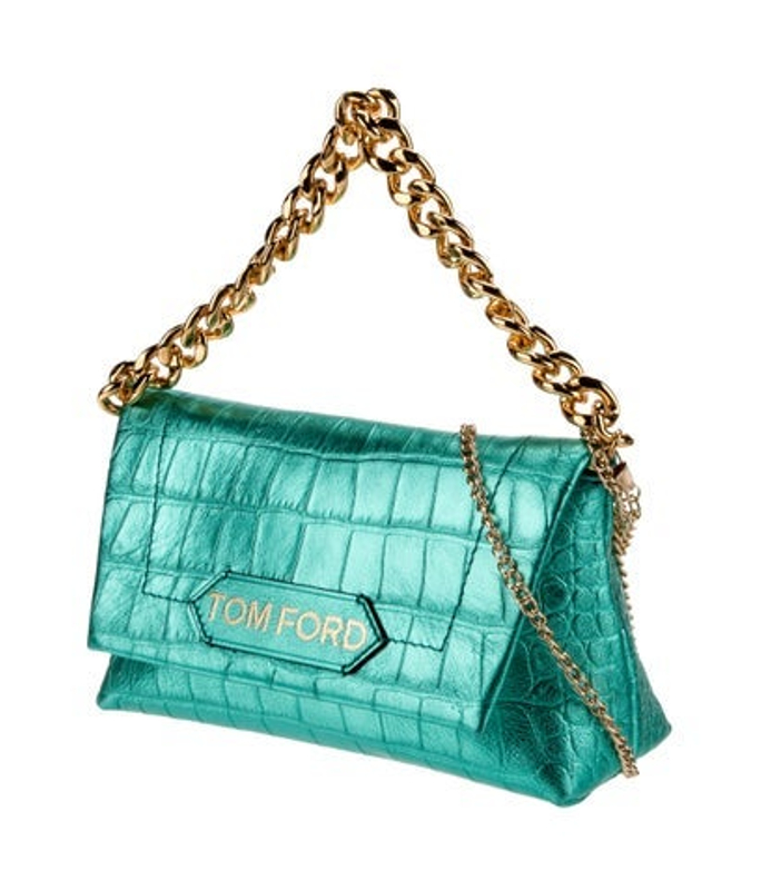Tom Ford Ford Embossed Leather Shoulder Bag