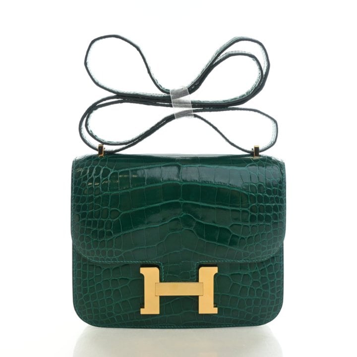 Hermes Vert Emeraude Alligator Constance 18