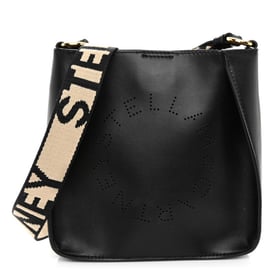 Stella McCartney Eco Alter Nappa Perforated Logo Tiny Crossbody Black