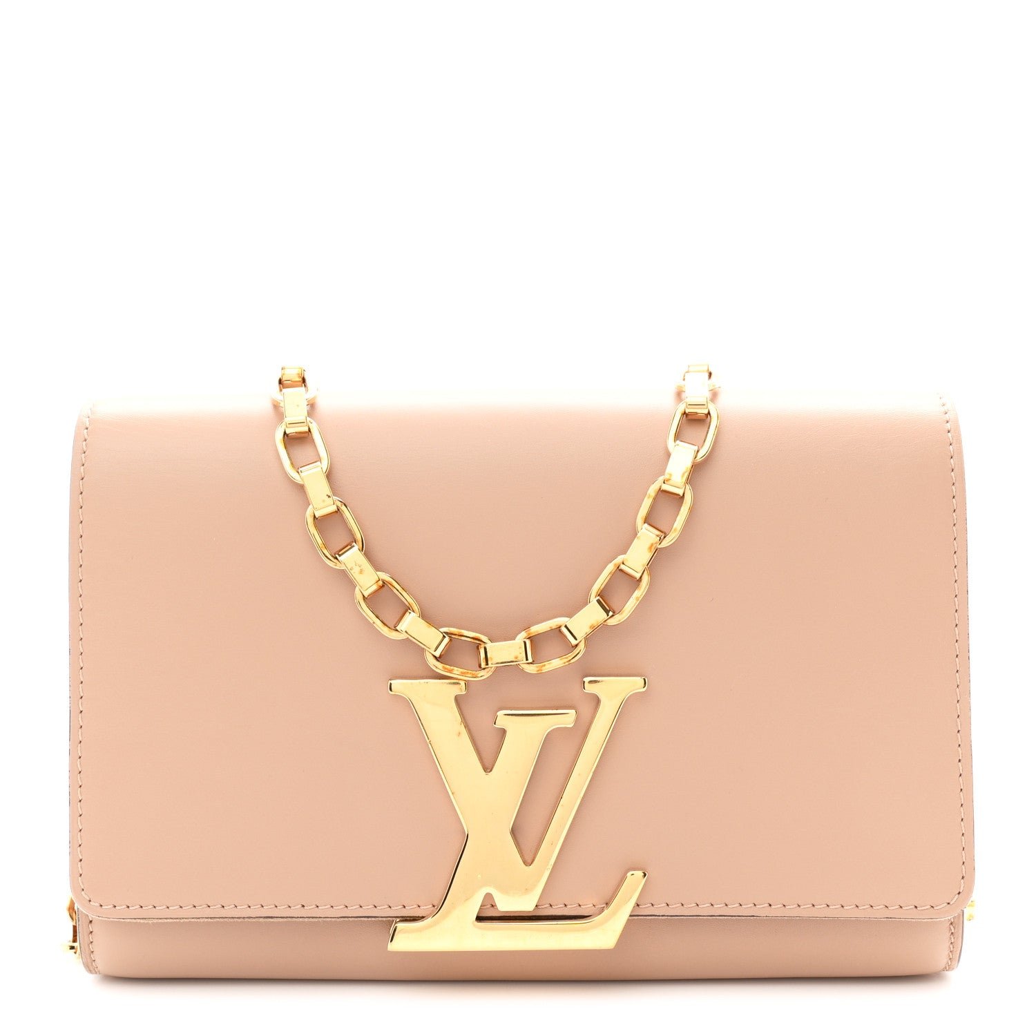 Louis Vuitton Calfskin Chain Louise MM Nude