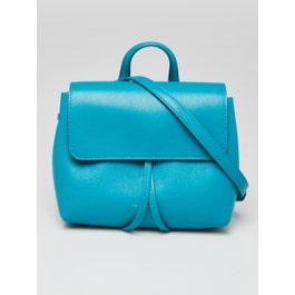 Mansur Gavriel Mansur Gavriel Teal Blue Calf Leather Mini Soft Lady Bag