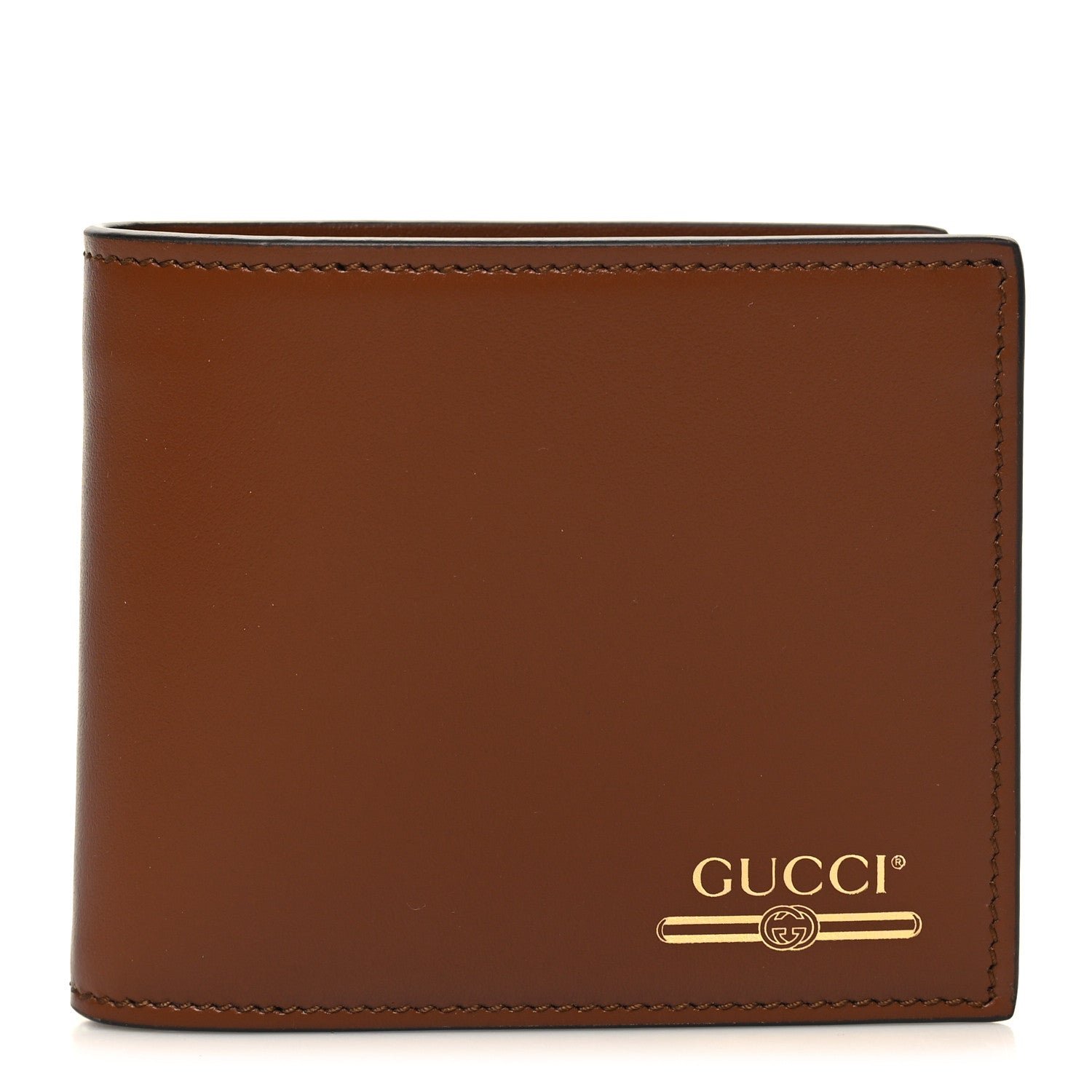 Gucci Plutone Calfskin Logo Bi-Fold Wallet Cuir