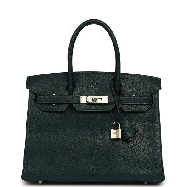 Hermes Birkin 30 Vert Cypress Chevre Coromandel Palladium Hardware
