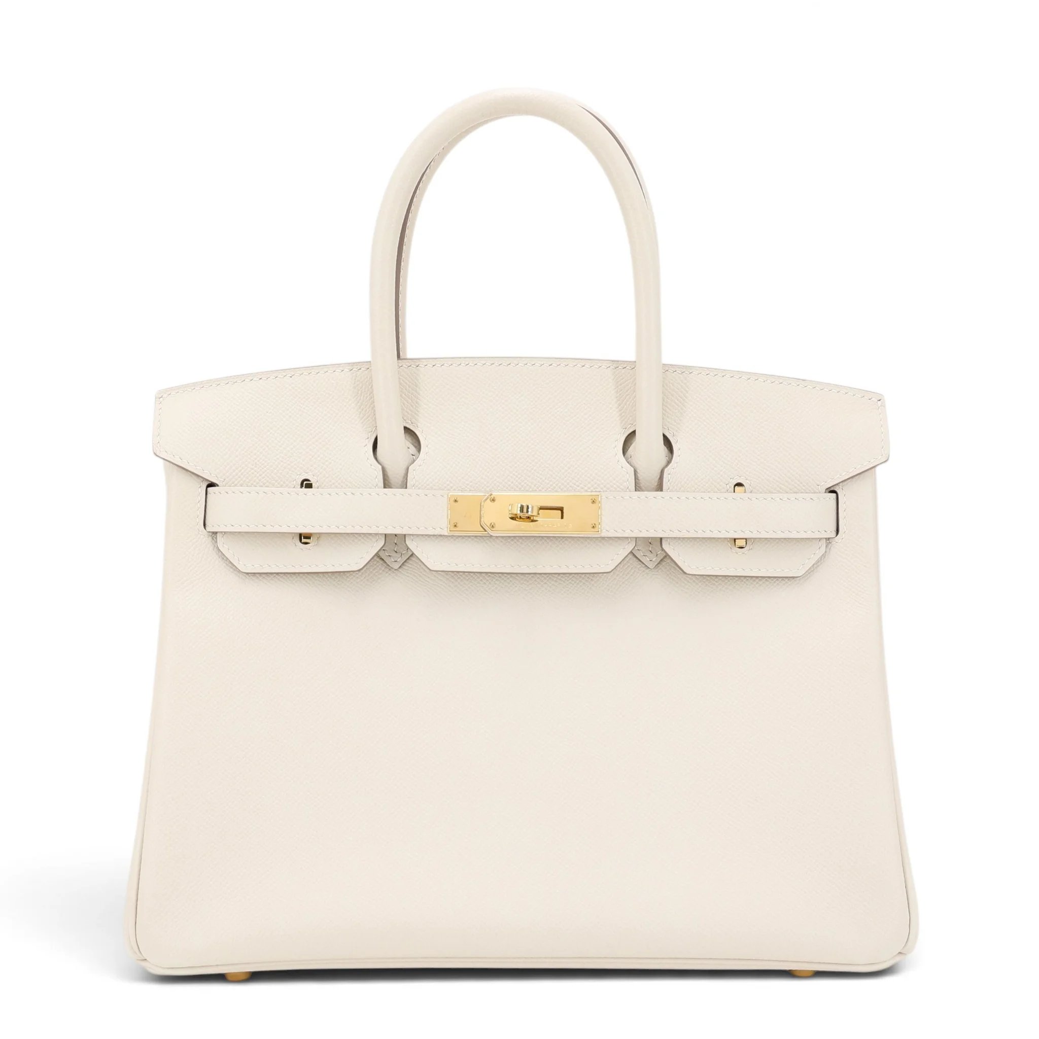 Very Good ( Rank A) HERMÈS Birkin 30 Craie (10) Epsom Gold hardware X (2016)