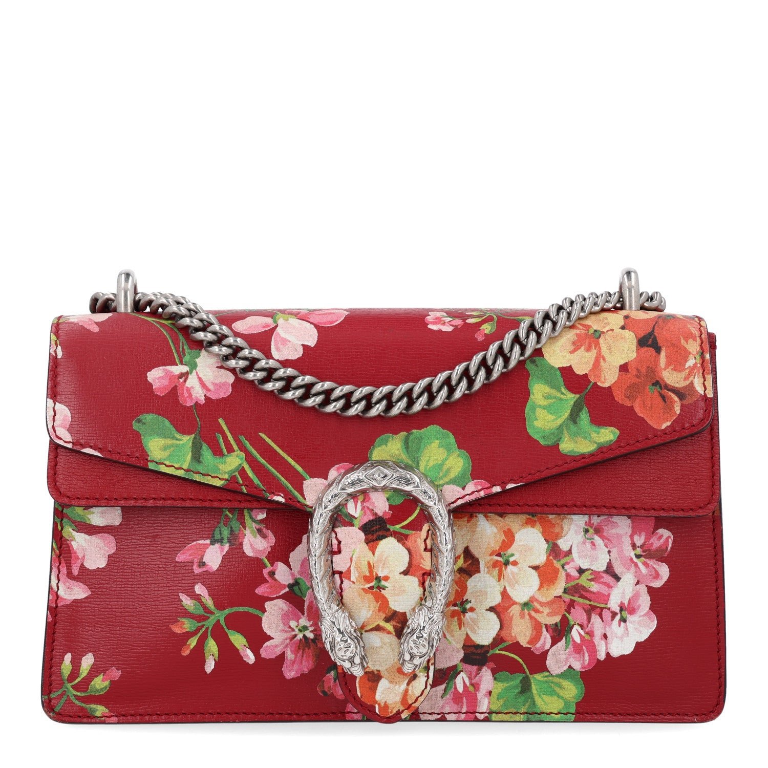 Gucci Calfskin Blooms Print Small Dionysus Shoulder Bag Romantic Cherry Multicolor