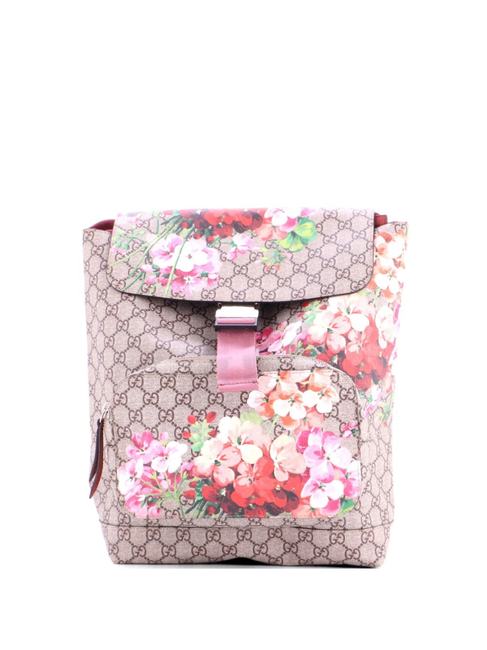 Buckle Blooms Print GG Coated Canvas Small backpack