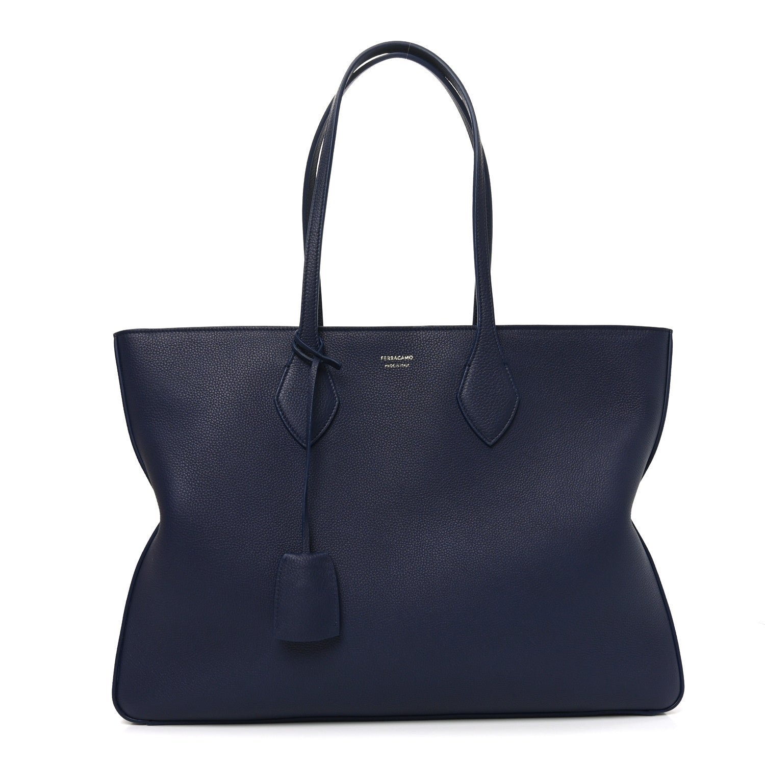 Salvatore Ferragamo Salvatore Ferragamo Calfskin Medium Star Tote New Navy