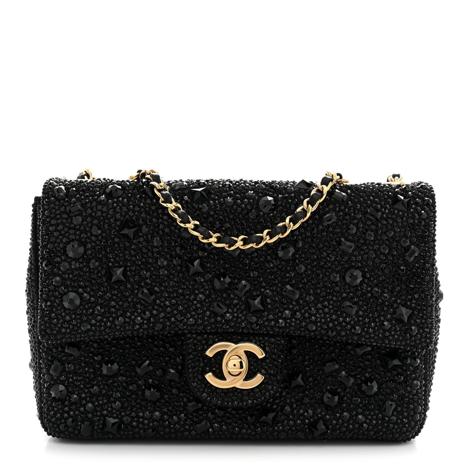 Chanel Strass Evening Flap Bag Black
