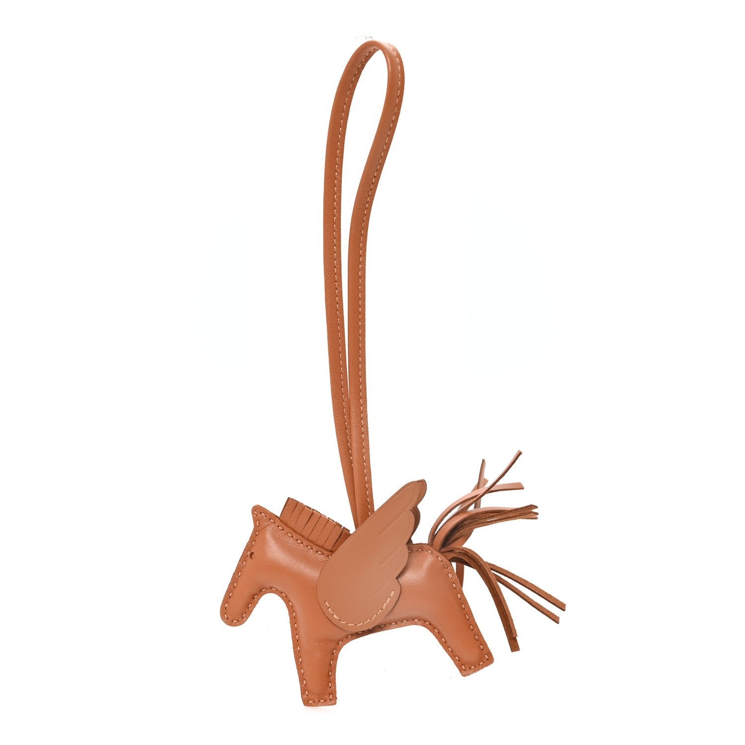 Hermes Milo Lambskin Swift Grigri Rodeo Pegase Horse Bag Charm PM Gold