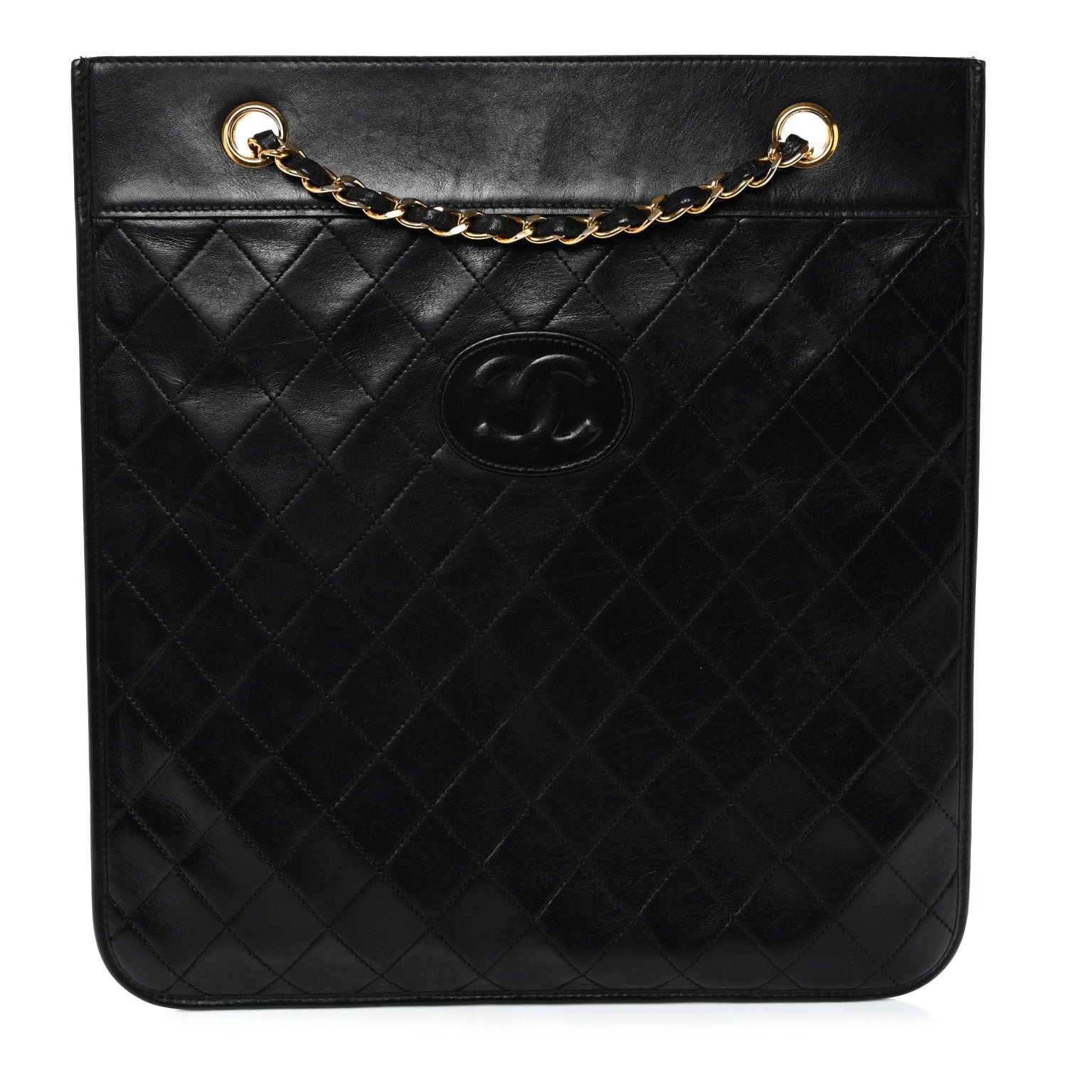 Chanel Lambskin Quilted CC Shoulder Bag Black