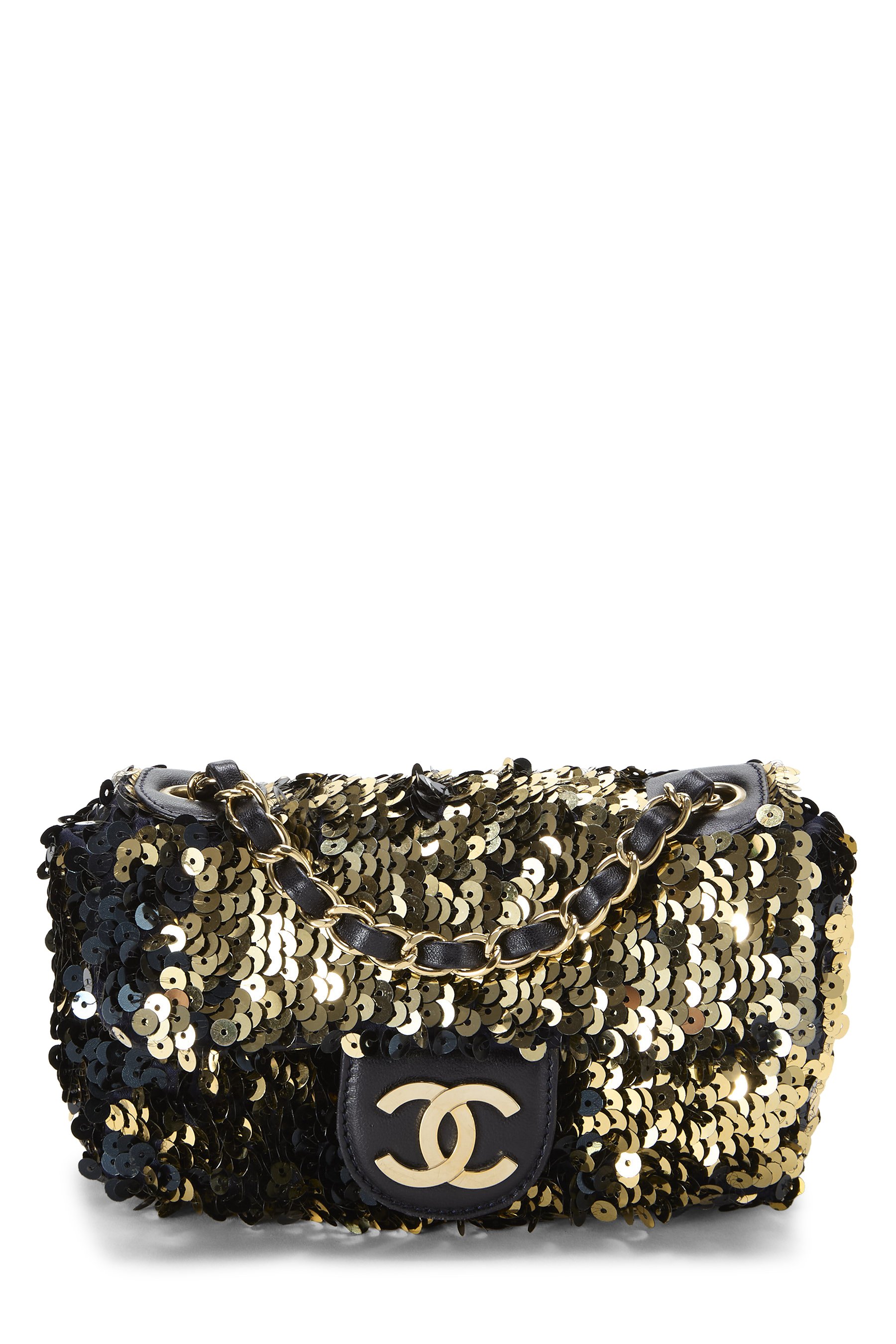 Chanel Gold Sequin Half Flap Mini