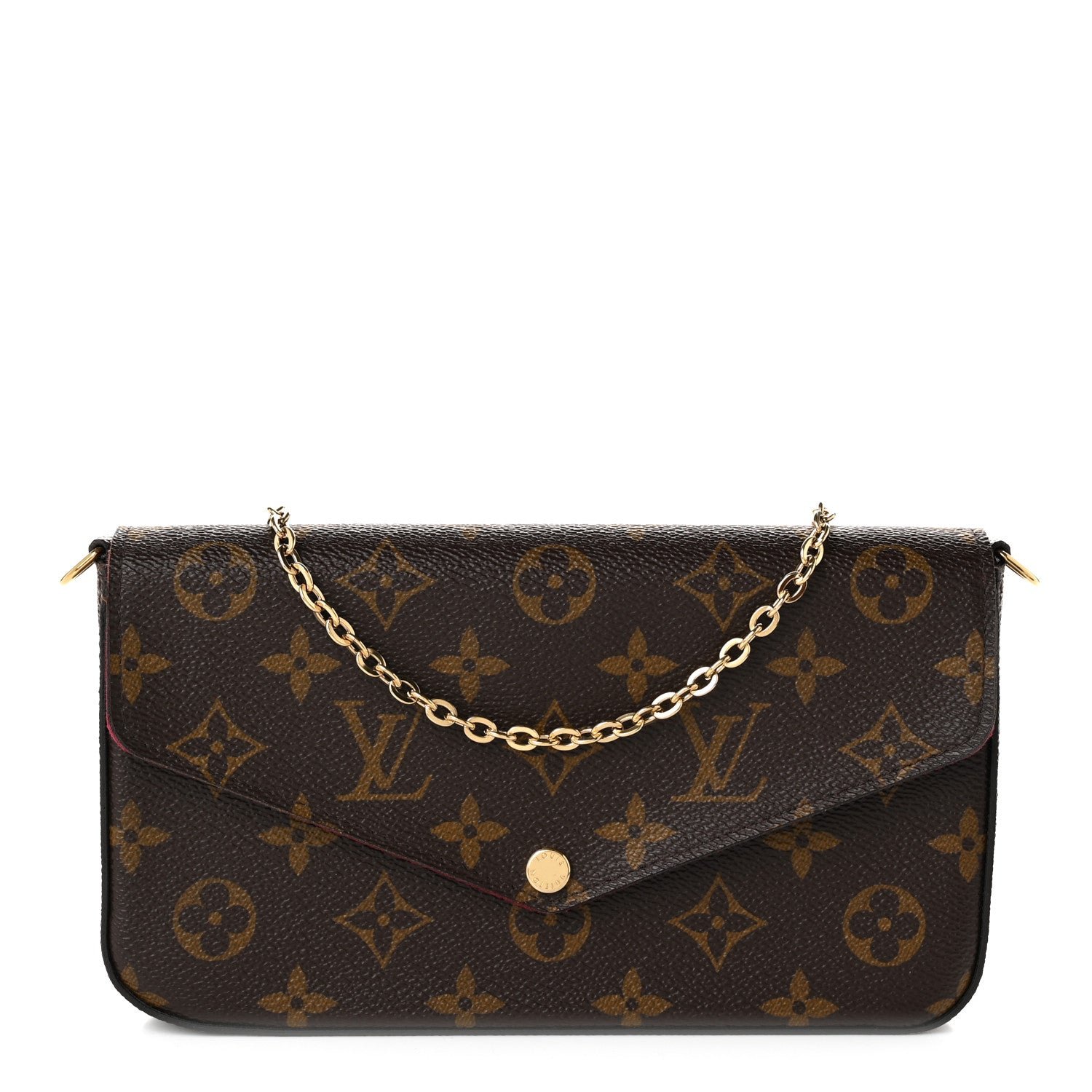 Louis Vuitton Monogram Pochette Felicie Chain Wallet Fuchsia