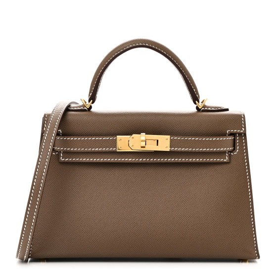 Hermes Madame Calfskin Mini Kelly Sellier 20 Etoupe