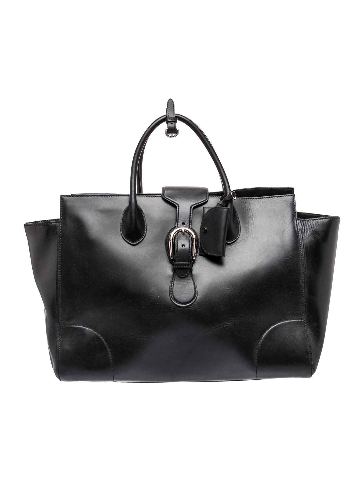 Leather Carry-On Buckle Tote Large