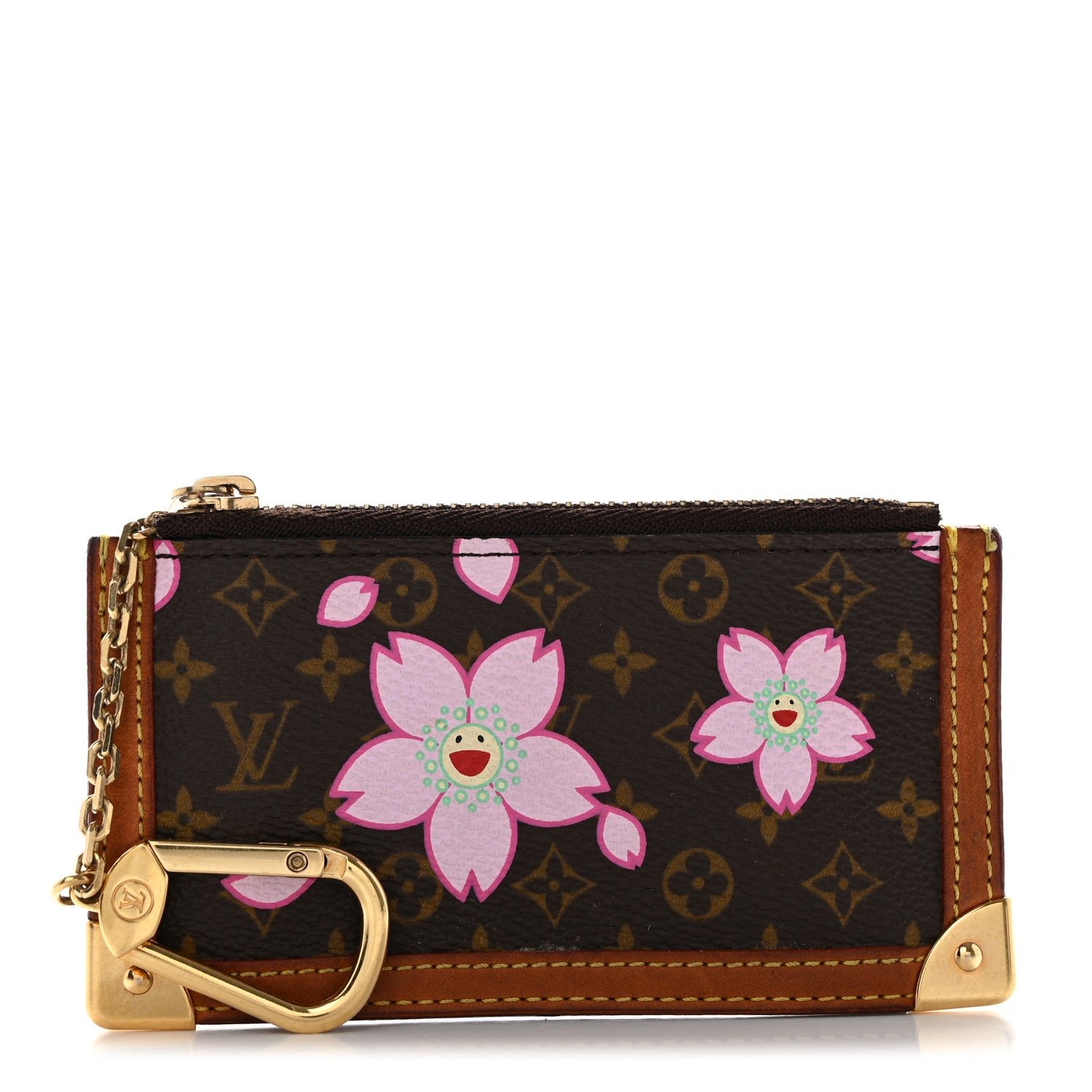 Louis Vuitton Monogram Cherry Blossom Key Pouch Brown
