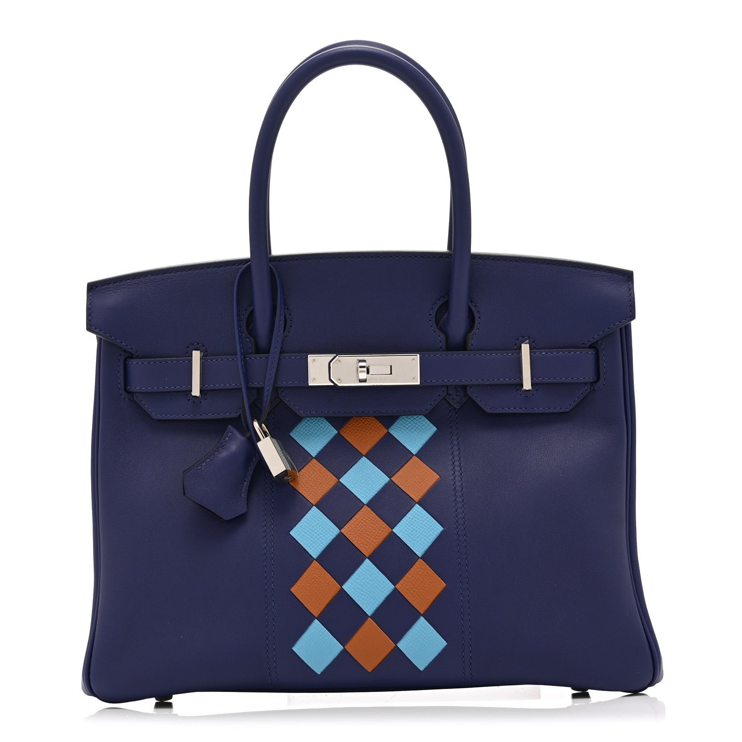 Hermes Swift Epsom Tressage Birkin 30 Bleu Encre Bleu Du Nord Gold
