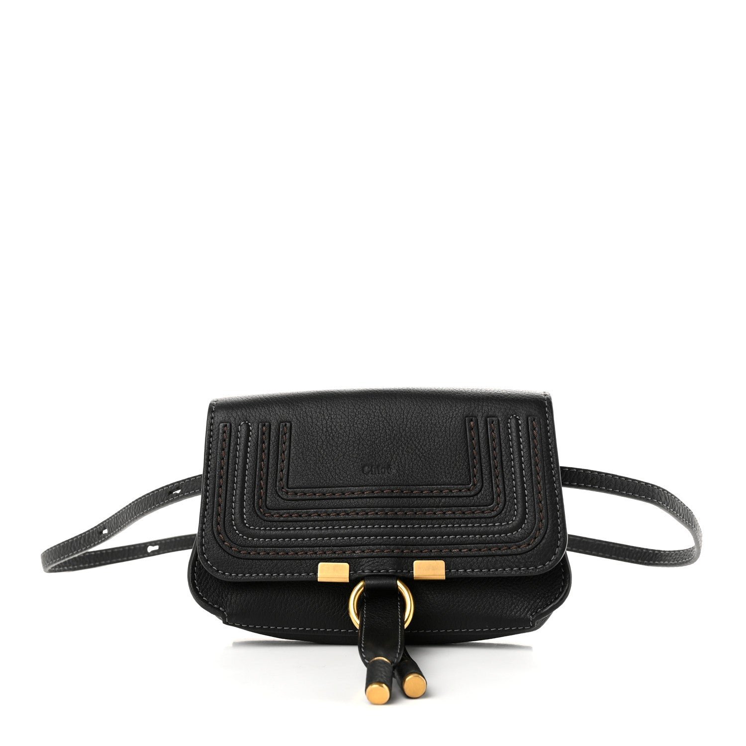 Chloe Calfskin Marcie Convertible Belt Bag Black