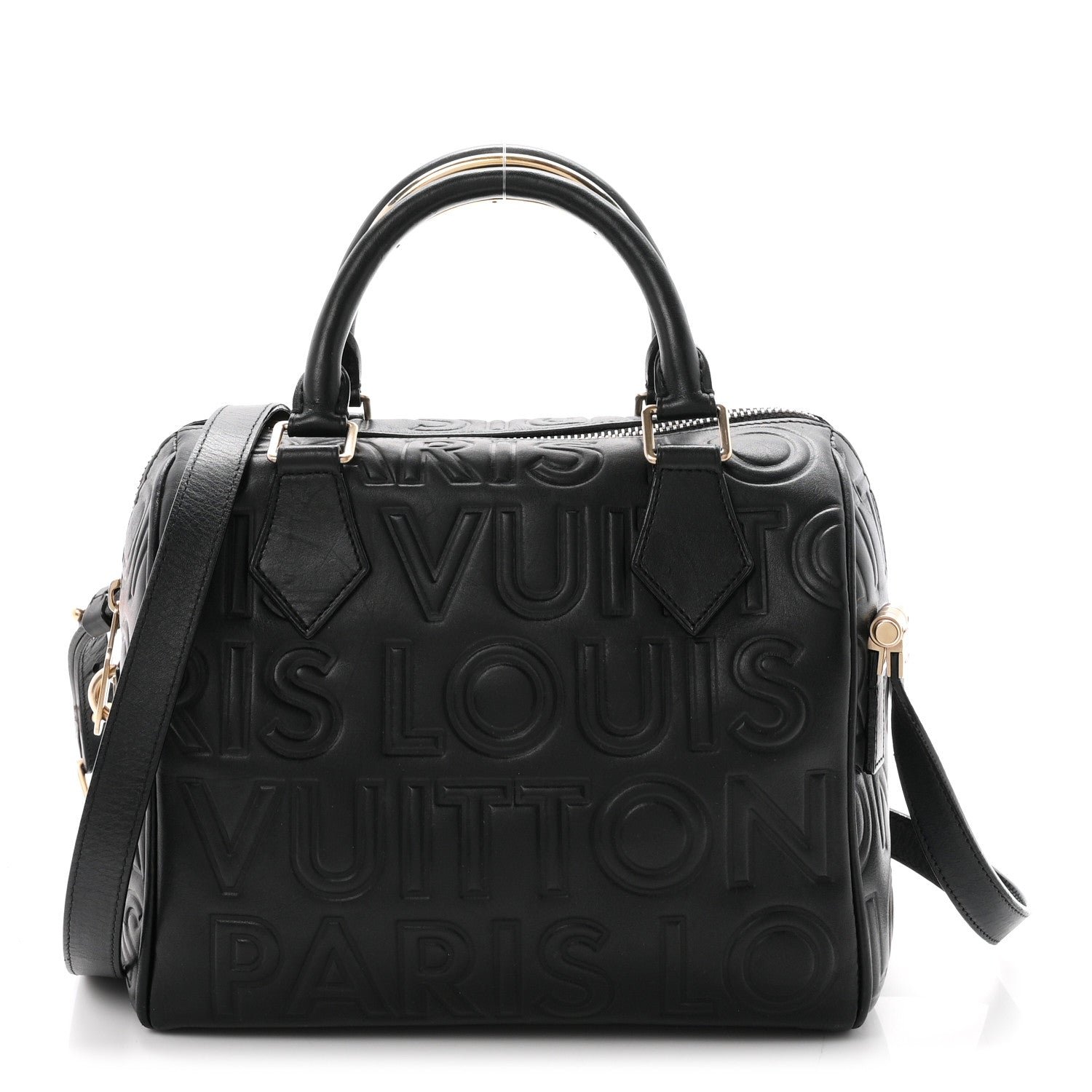 Louis Vuitton Calfskin Embossed Mini Cube Speedy Black