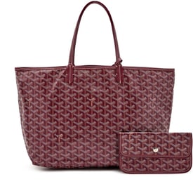 Goyard Burgundy Goyardine Canvas and Chevroches Calfskin Saint Louis PM Tote, 2023