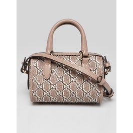 Gucci Gucci Beige/Black GG Shadow Monogram Coated Canvas/Leather Mini Ophidia Bowler Bag