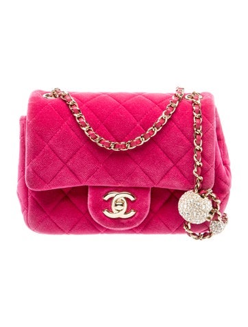 Velvet Pearl Crush Mini Square Flap Bag