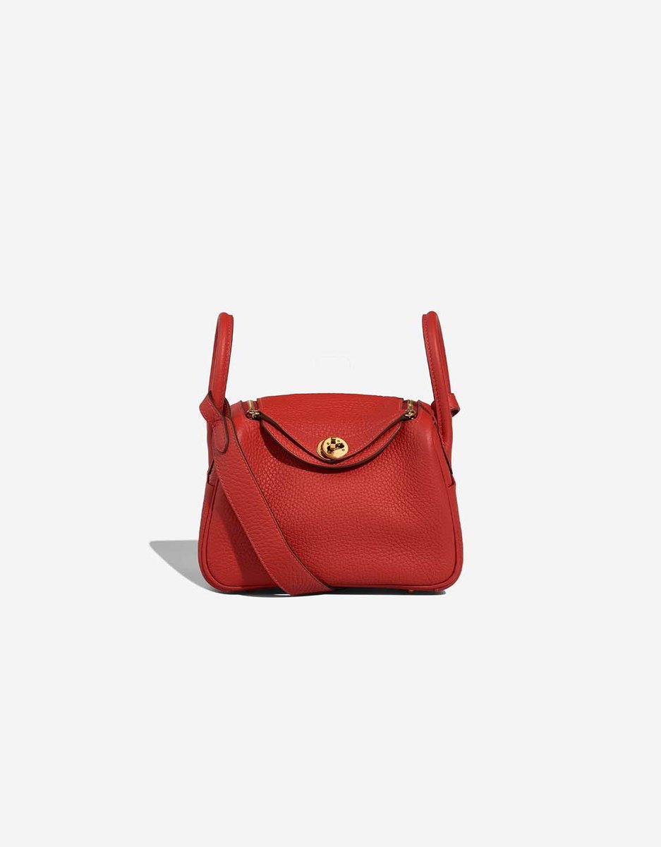 Hermes 
		Lindy Mini Clémence Rouge Vermillon    