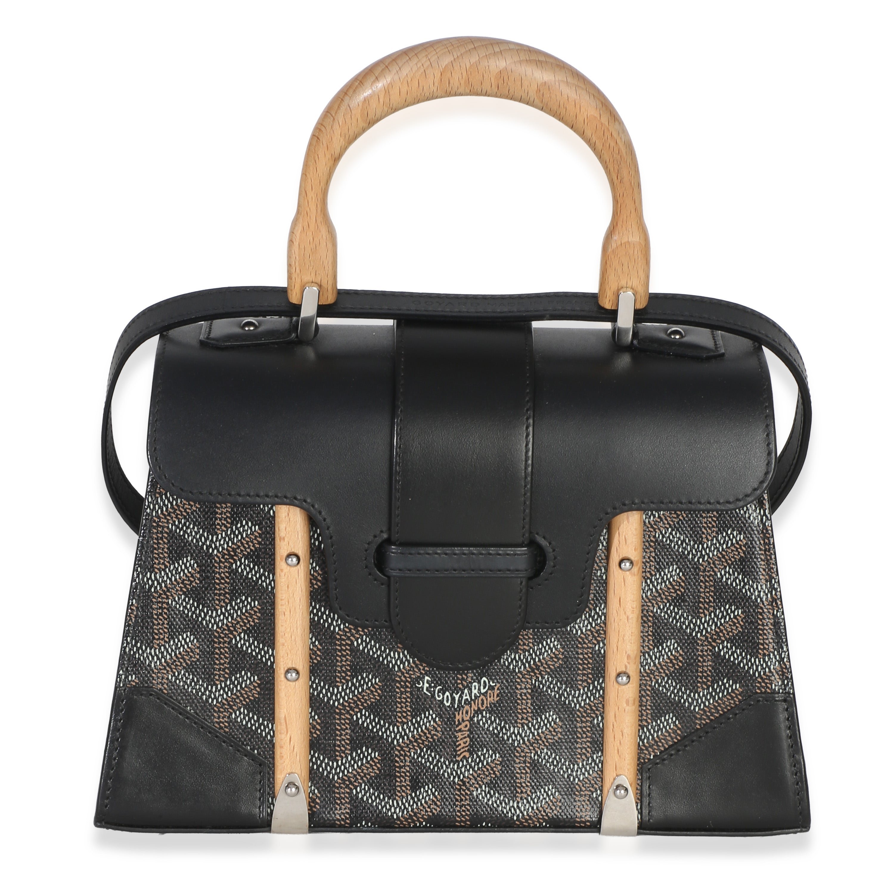Black Goyardine Canvas Structure Mini Saigon Top Handle