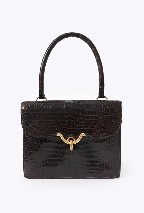 Hermes Rare 1960s Marron Porosus Vasco Bag