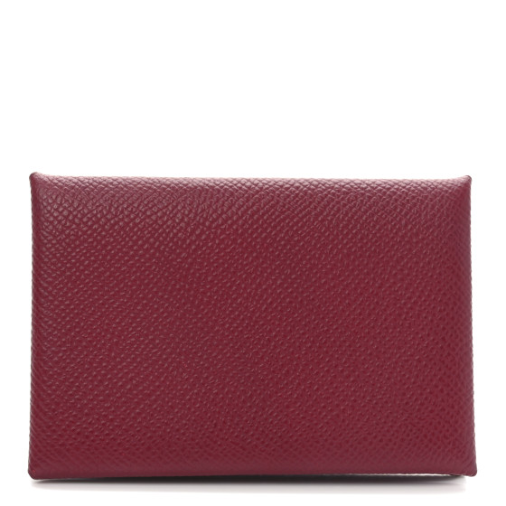 Hermes Epsom Calvi Card Case Rubis