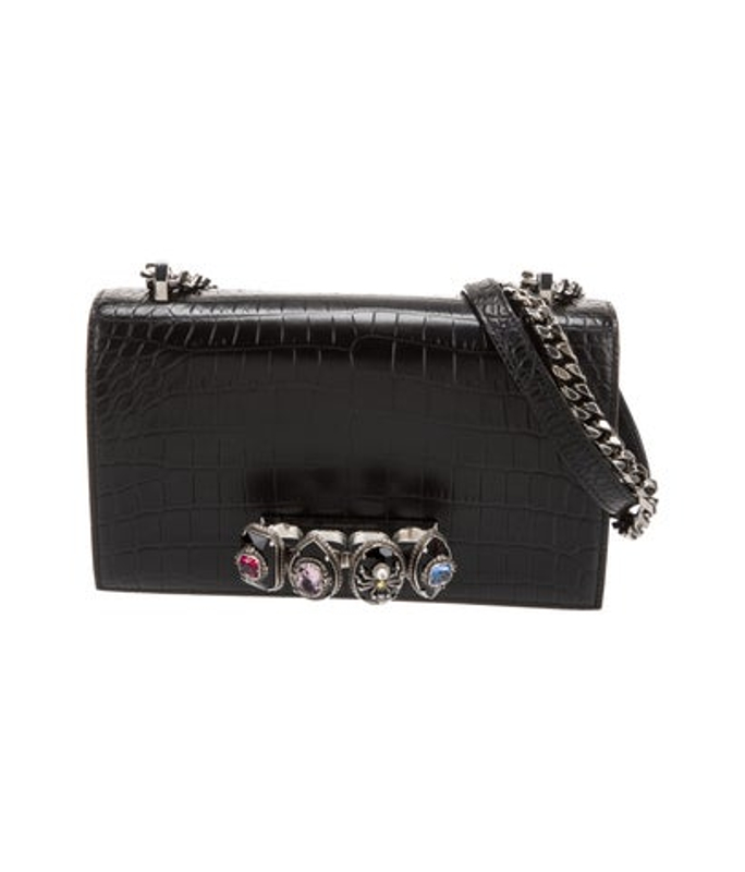 Alexander McQueen Mcqueen Embossed Leather Shoulder Bag