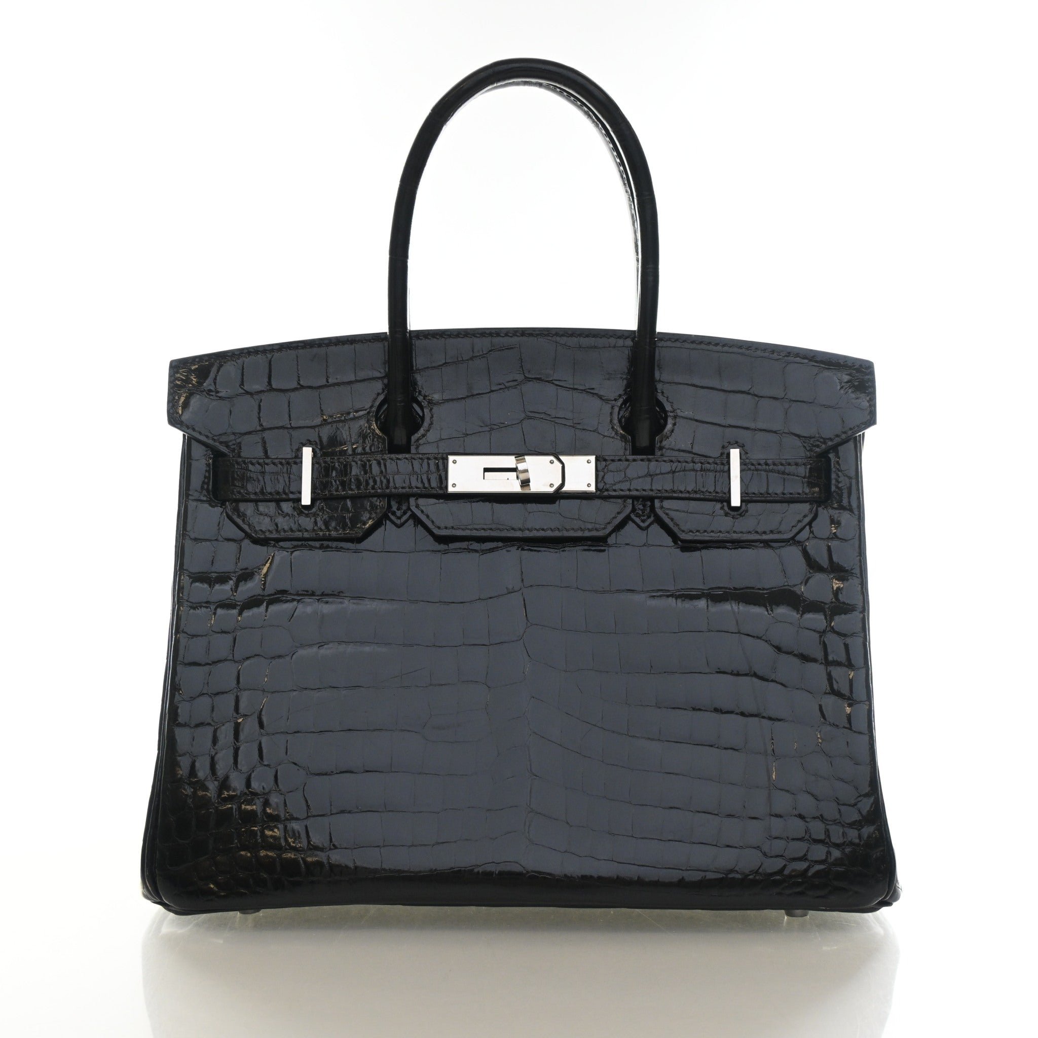 Hermes Hermes Noir Crocodile Birkin 30
