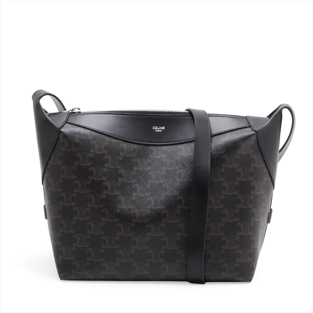 Celine Triomphe Harry PVC & leather Shoulder bag Black