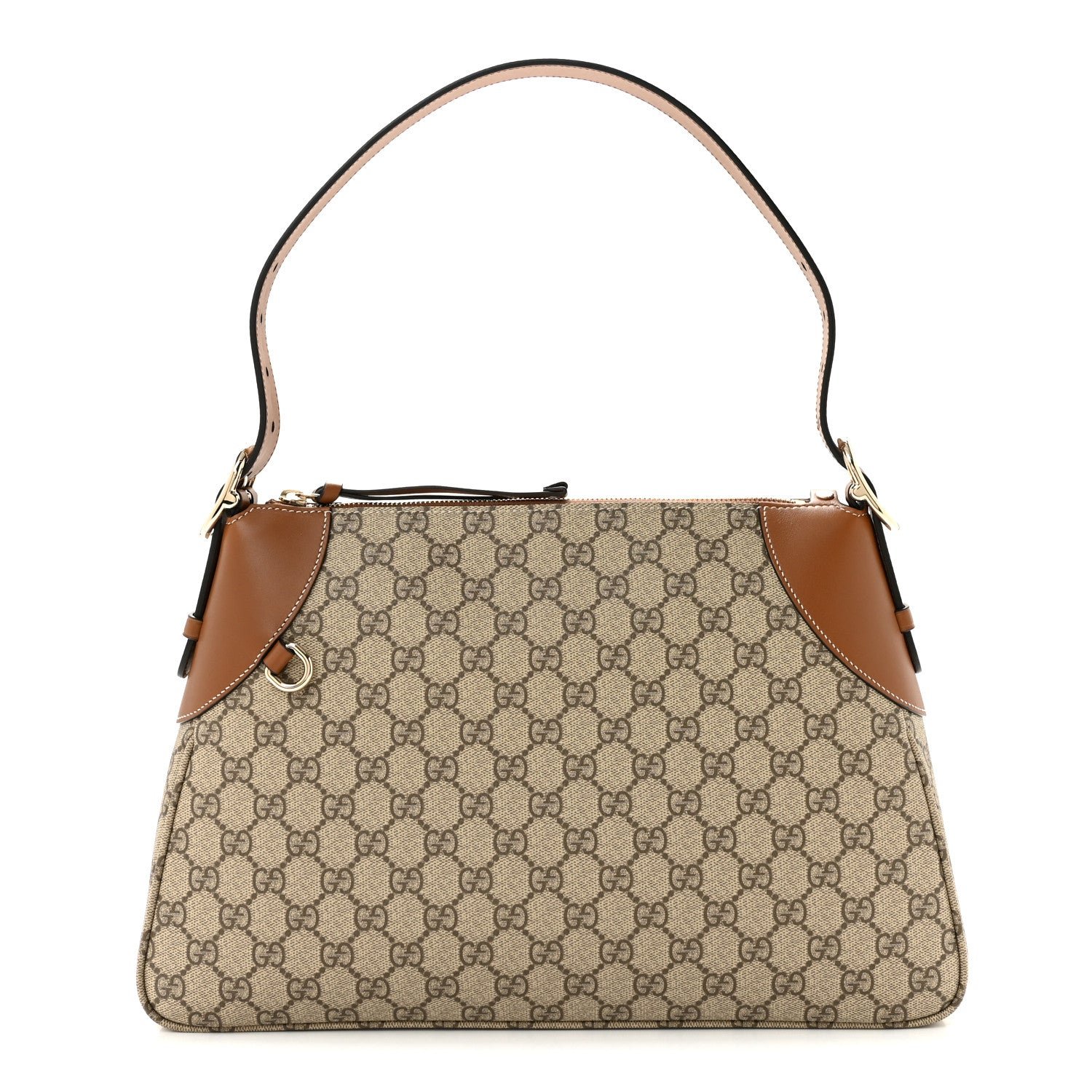 Gucci GG Supreme Monogram Emblem Medium Shoulder Bag Beige Ebony Sundial