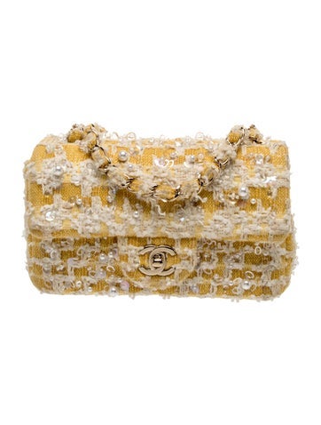 Tweed Rectangular Mini Flap Bag