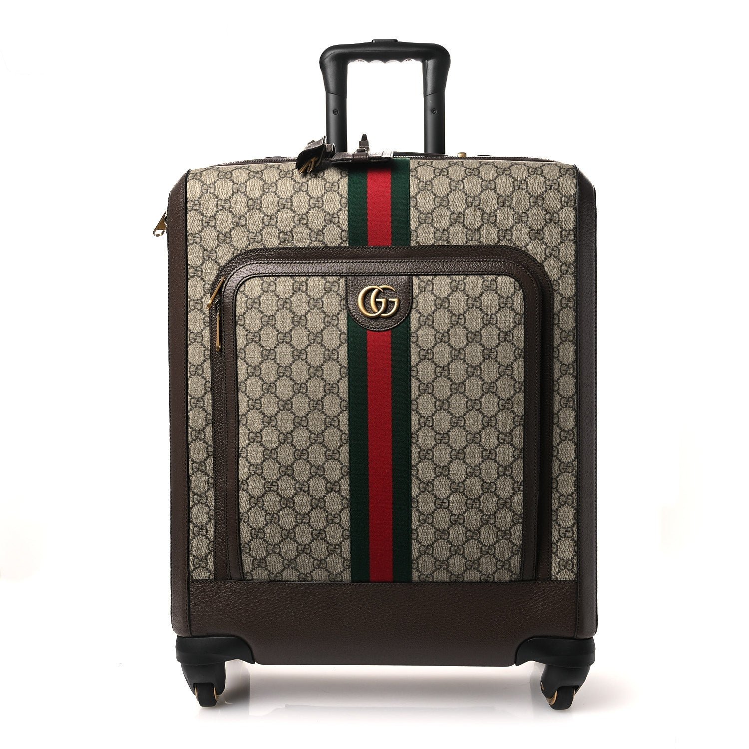 Gucci GG Supreme Monogram Web Medium Savoy Trolley Beige Ebony