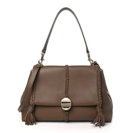 Chloe Grained Calfskin Medium Penelope Shoulder Bag Nut