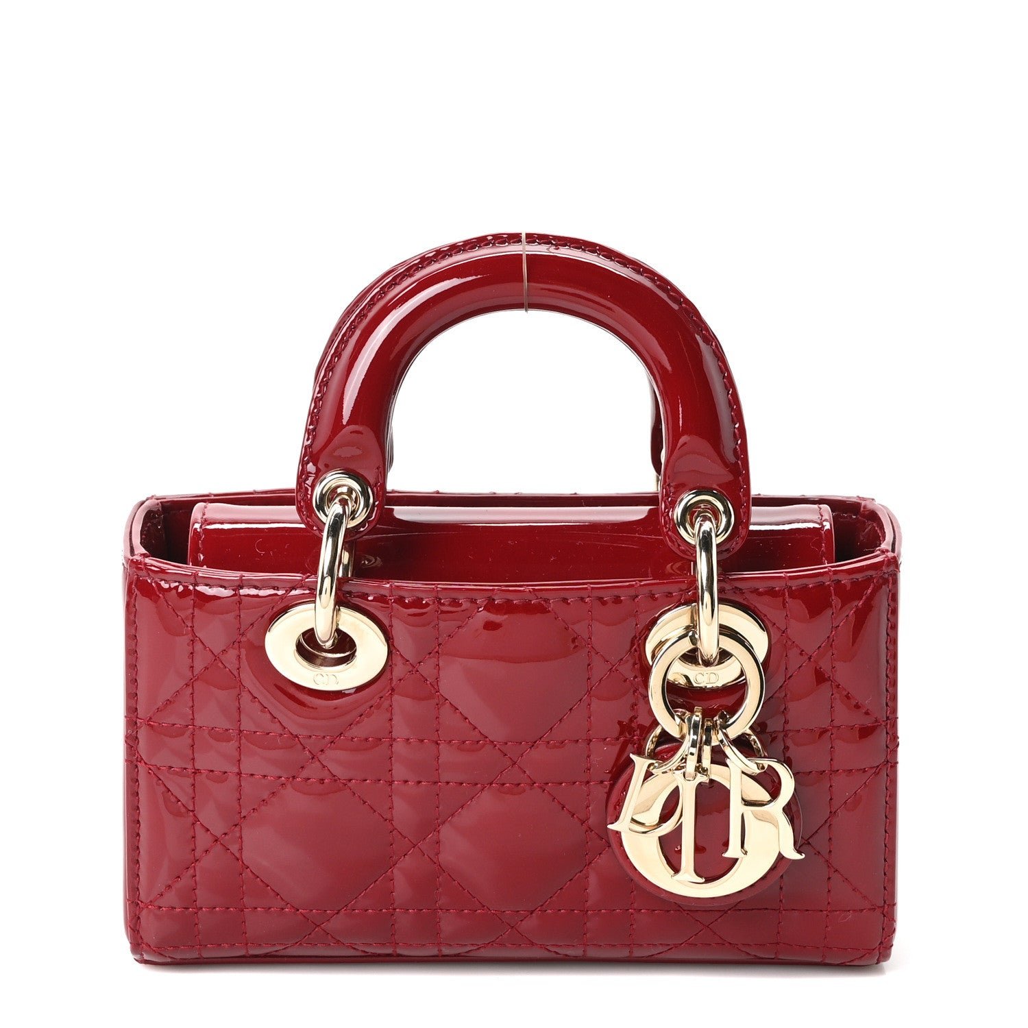 Christian Dior Patent Cannage Micro Lady D-Joy Rouge Ceris