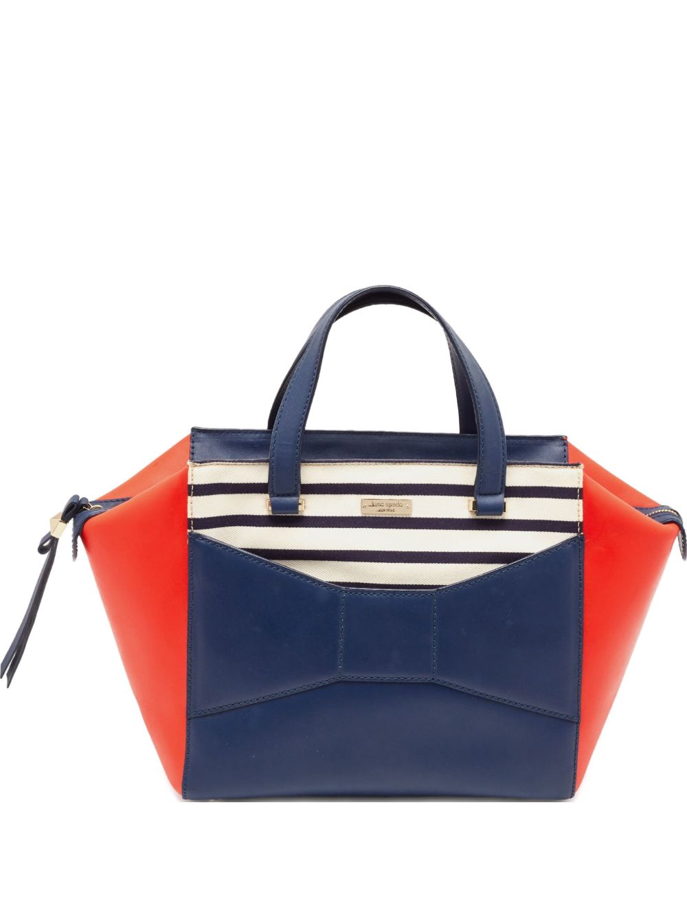 pre-owned 2 Park Avenue bow-detailed striped tote bag