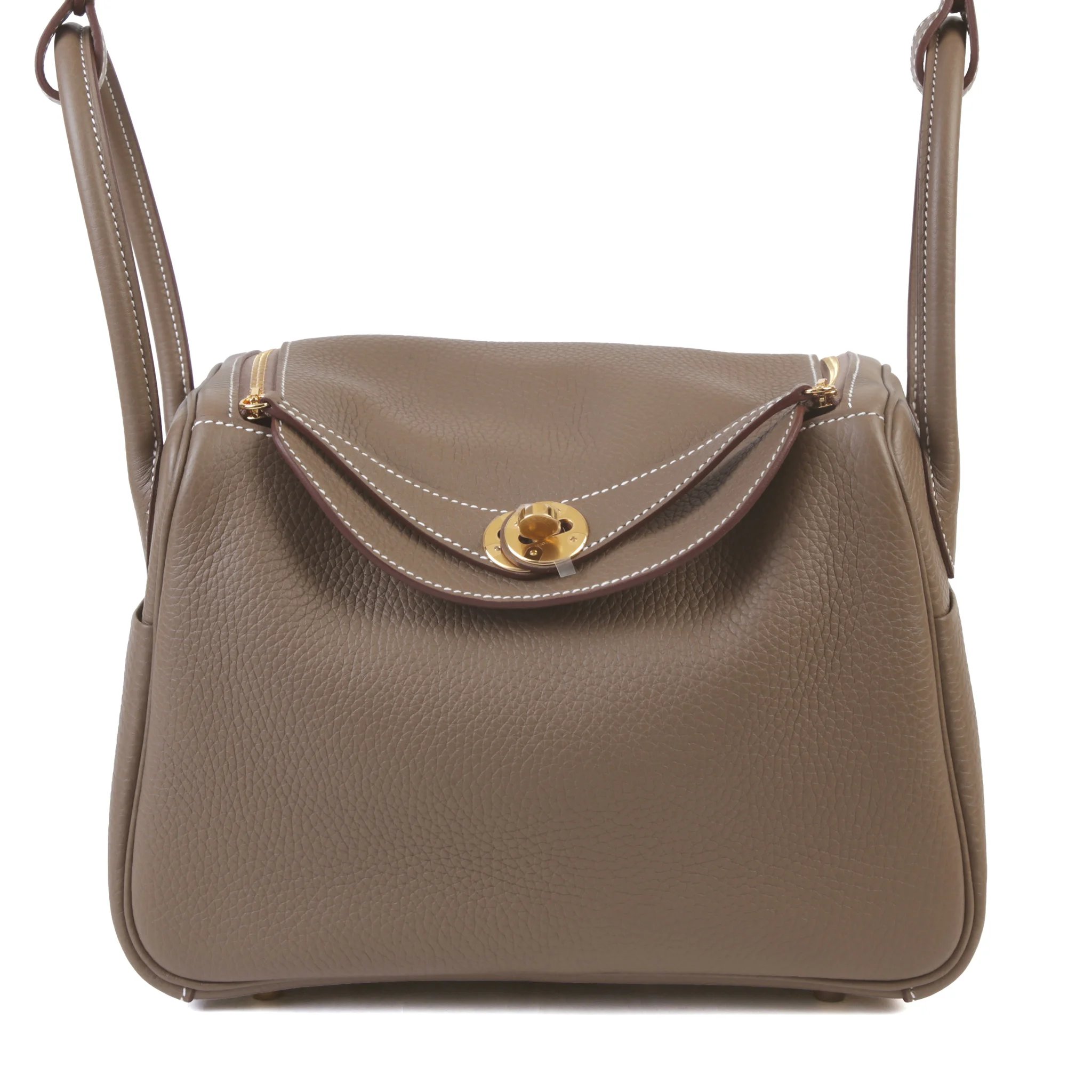 Brand New ( Rank N ) HERMÈS Lindy 26 Etoupe (18) Clemence Gold hardware G (2026)