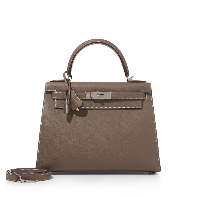 Hermes Etoupe Epsom Sellier Kelly 28 Palladium Hardware