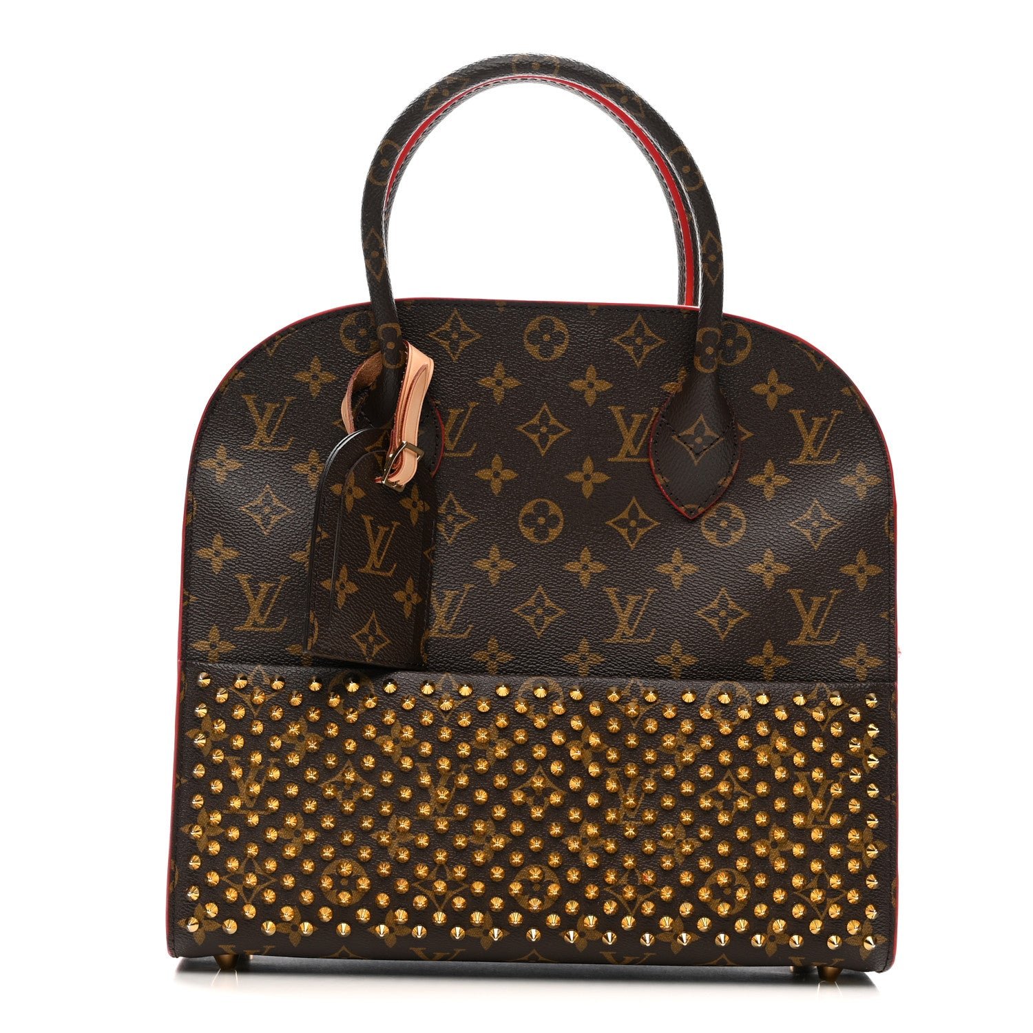 Louis Vuitton Monogram Calf Hair Spikes Iconoclasts Christian Louboutin Tote Red