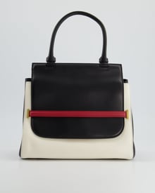 The Row The Row Black, White, and Red Top Handle Bag with Gold Hardware