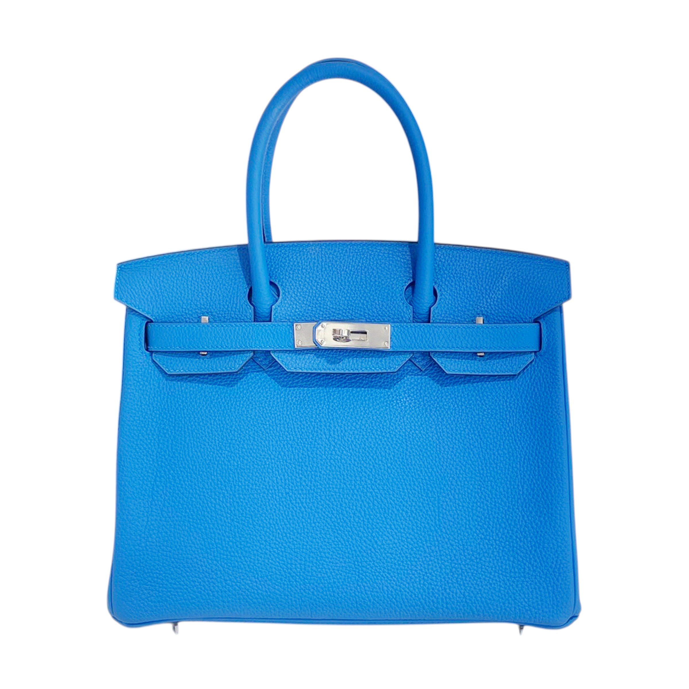 Excellent ( Rank SA ) HERMÈS Birkin 30 Bleu Zanzibar (B3) Togo Palladium hardware A (2017)