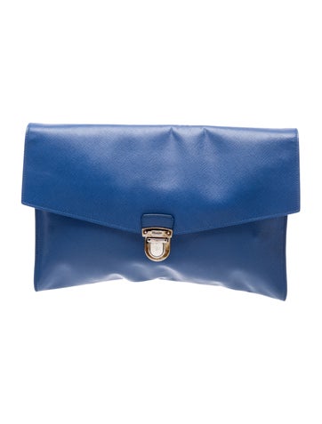 Saffiano Leather Clutch