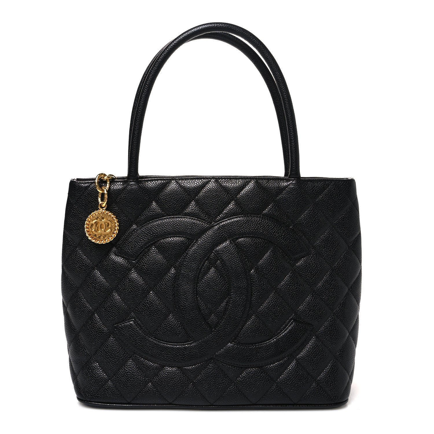 Chanel Caviar Quilted Medallion Tote Black