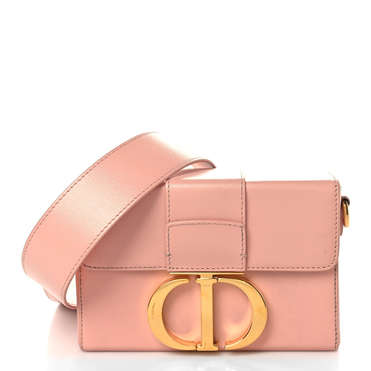 Christian Dior Smooth Calfskin Micro 30 Montaigne Flap Bag Pale Pink