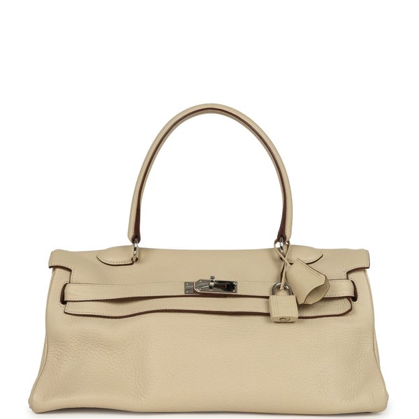 Hermes Vintage Hermes Shoulder Kelly 42 JPG Parchemin Clemence Palladium Hardware