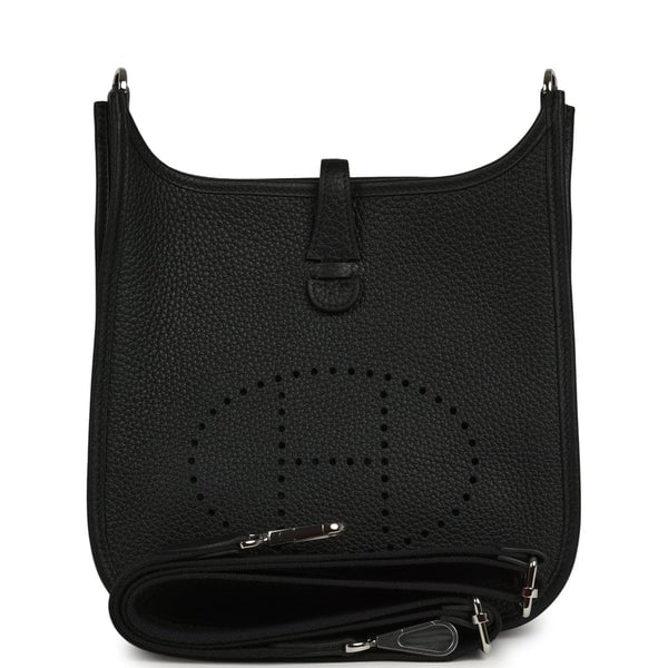Hermes Evelyne 23 Black Clemence Palladium Hardware