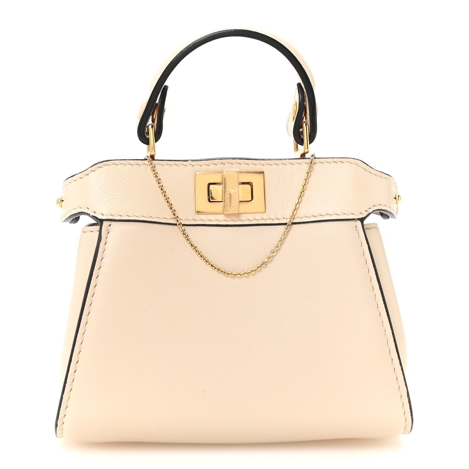 Fendi Camellia Nappa Nano Peekaboo Satchel White
