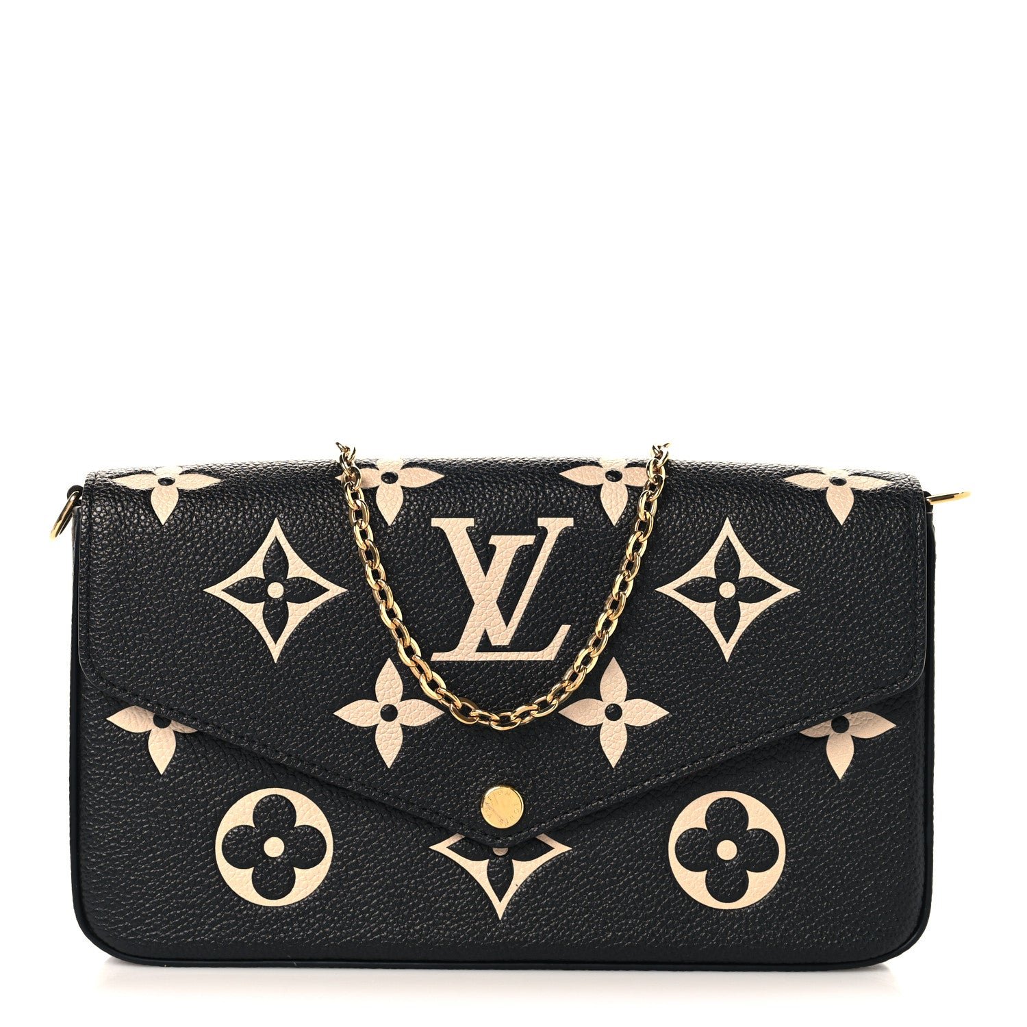Louis Vuitton Empreinte Monogram Giant Felicie Pochette Black Beige